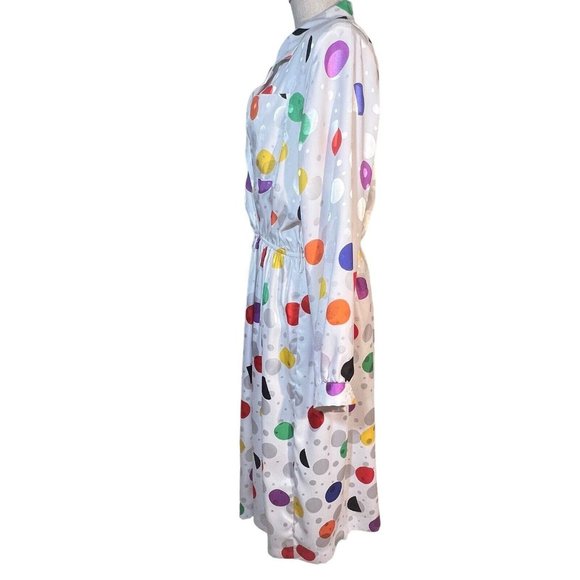 Womens J Ellis Limited Polka Dot Shirtwaist Dress Size 14 Long Sleeve Pullover - Picture 7 of 9